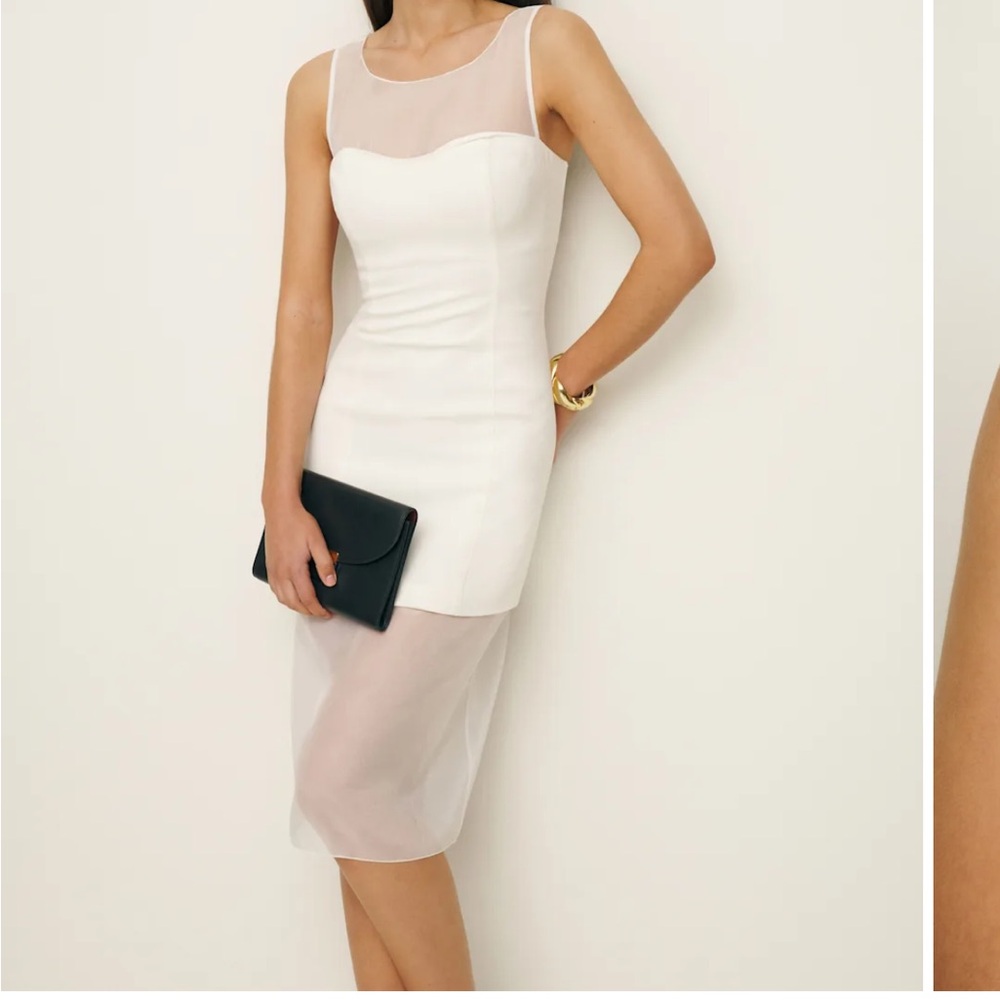 White Sheer Panel Dress - Reformation - Picture 3 of 4